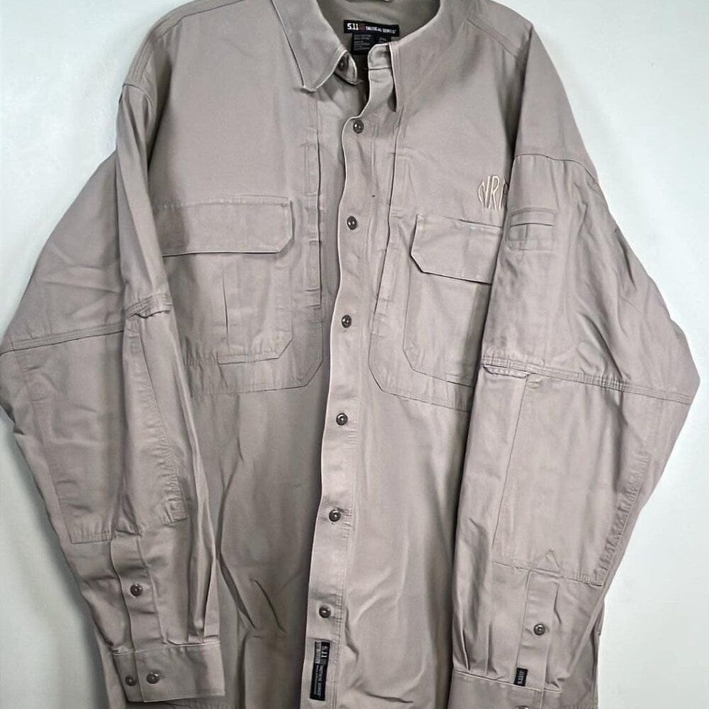 511 Khaki Tactical Series Vented Button‎ Up NRA 2XL/Reg Shirt
